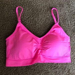 Hot pink sports bra
